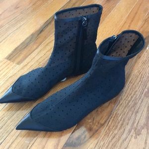 Zara mesh polka dot booties size 6.5